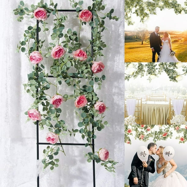 Skyseen Artificial Eucalyptus Garland with Plumeria Rubra Flower Greenery Garland Eucalyptus Leaves Wedding Backdrop Wall Decor Skyseen Artificial Eucalyptus Garland with Plumeria Rubra Flower Greenery Garland Eucalyptus Leaves Wedding Backdrop Wall Decor